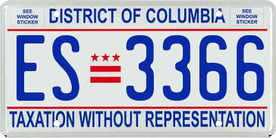 DC license plate ES3366