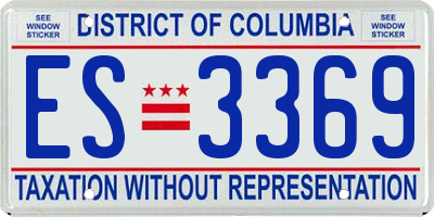 DC license plate ES3369