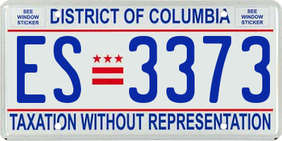 DC license plate ES3373