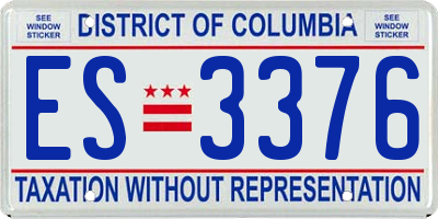 DC license plate ES3376