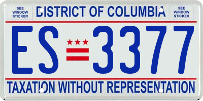 DC license plate ES3377