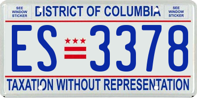 DC license plate ES3378