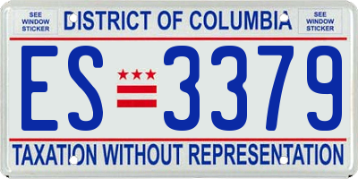 DC license plate ES3379
