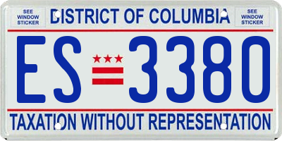 DC license plate ES3380