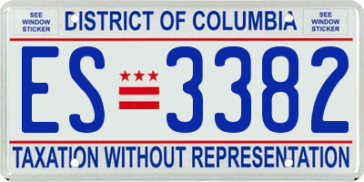 DC license plate ES3382