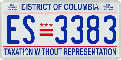 DC license plate ES3383