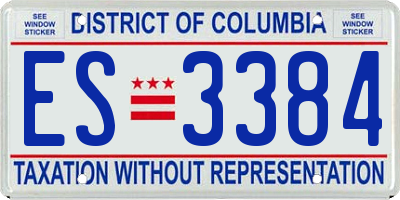 DC license plate ES3384