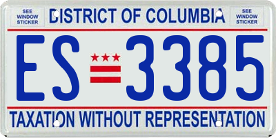 DC license plate ES3385