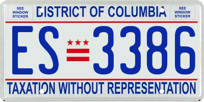 DC license plate ES3386