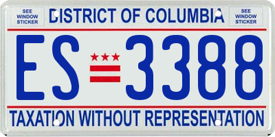 DC license plate ES3388