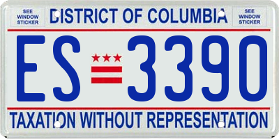 DC license plate ES3390