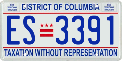 DC license plate ES3391