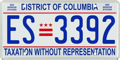 DC license plate ES3392