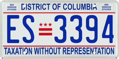 DC license plate ES3394