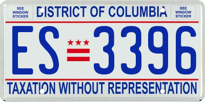 DC license plate ES3396