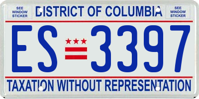 DC license plate ES3397