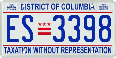 DC license plate ES3398