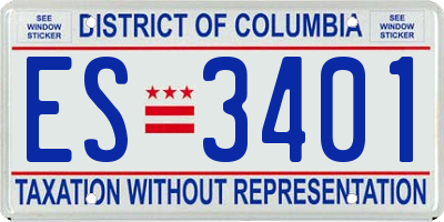 DC license plate ES3401