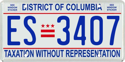 DC license plate ES3407
