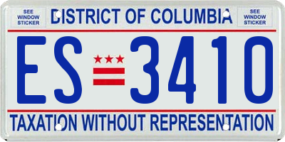 DC license plate ES3410