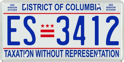 DC license plate ES3412