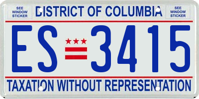 DC license plate ES3415