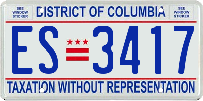 DC license plate ES3417