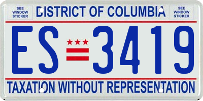 DC license plate ES3419