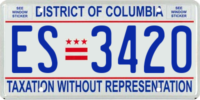 DC license plate ES3420