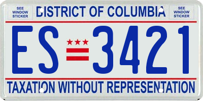 DC license plate ES3421