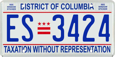 DC license plate ES3424
