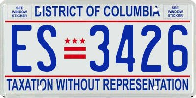 DC license plate ES3426