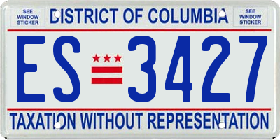 DC license plate ES3427