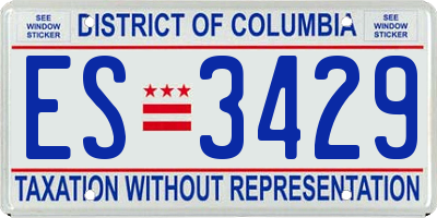 DC license plate ES3429