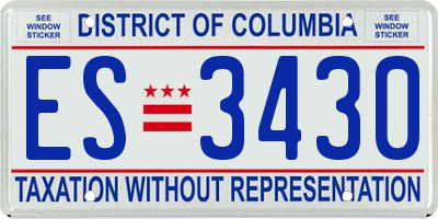 DC license plate ES3430