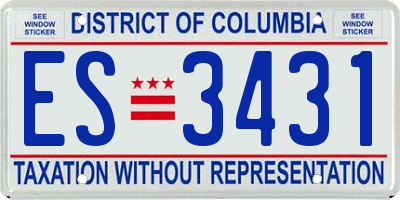 DC license plate ES3431