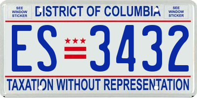 DC license plate ES3432