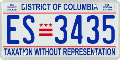 DC license plate ES3435