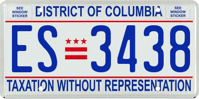 DC license plate ES3438