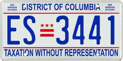 DC license plate ES3441