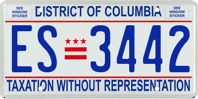 DC license plate ES3442