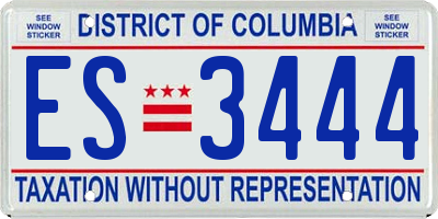 DC license plate ES3444