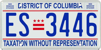DC license plate ES3446