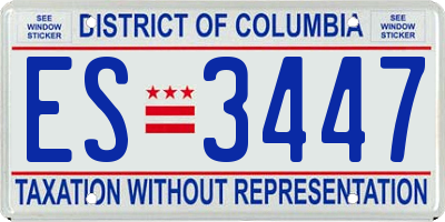 DC license plate ES3447