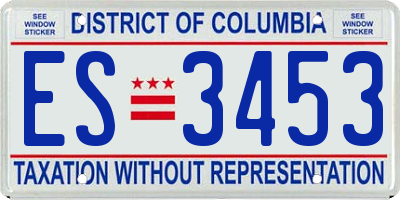 DC license plate ES3453