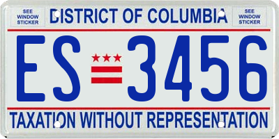 DC license plate ES3456