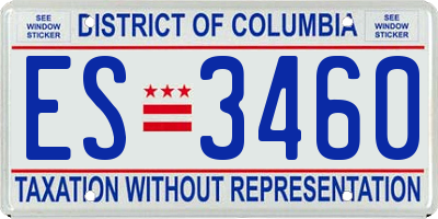 DC license plate ES3460