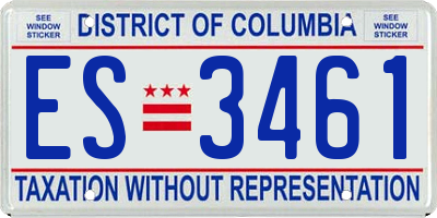 DC license plate ES3461