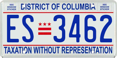 DC license plate ES3462