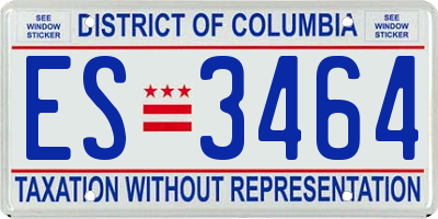 DC license plate ES3464